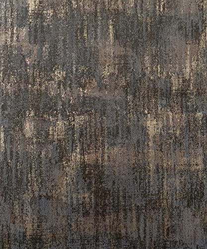AMINAH DECO Classic Charcoal Gold Wallpaper Distressed Metallic Wallcovering Peel and Stick Wall Paper Texture Self Adhesive,20.5 in.W X 236.0 in. L