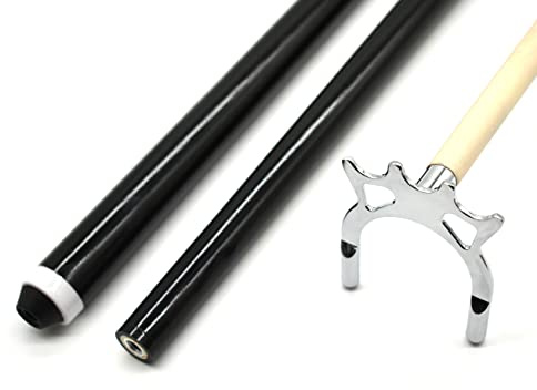 BILMAG Billard Zubehör Cue Queue Brücke Queuebrücke Oma Chrom + Holzstiel 145cm 2-TLG (Spider Chrom)