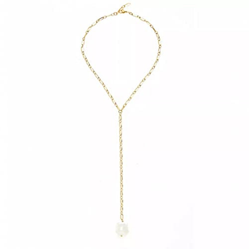 Halskette Anhänger Schmuck große große weiße barocke Perlenkette Lange Damenhalsketten Elegante Accessoires Modeschmuck Geburtstag Hochzeit Weihnachts Geschenke für Frauen