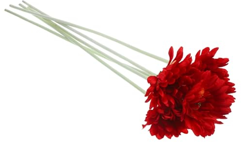 Cabilock Künstliche Gerbera 5 Stück Rot, Realistische Deko Blumen