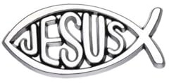 Jesus-Fisch-Brosche, silberfarben, Cartoon-Fisch, christlicher Schmuck, Anstecknadel, beliebt bei christlichen Bikern, Meerestier-Brosche, Emaille, Anstecknadel, Christus, Retter, goldfarben,