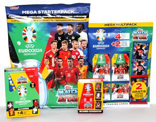 Topps Match Attax Euro 2024 - Mega Starterpack + Pocket Tin + Mega Tin + Multipack