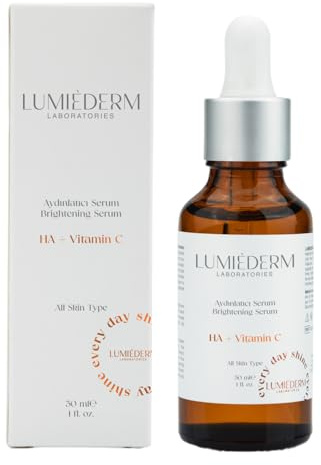 LUMIÉDERM LABORATORIES Hyaluron Serum, Vitamin C Serum Gesicht, HA+Vitamin C Aufhellendes Serum für alle Hauttypen Unterstützt gleichmäßige Hautfarbe, strahlenden Teint und jugendliches Aussehen,30 ml