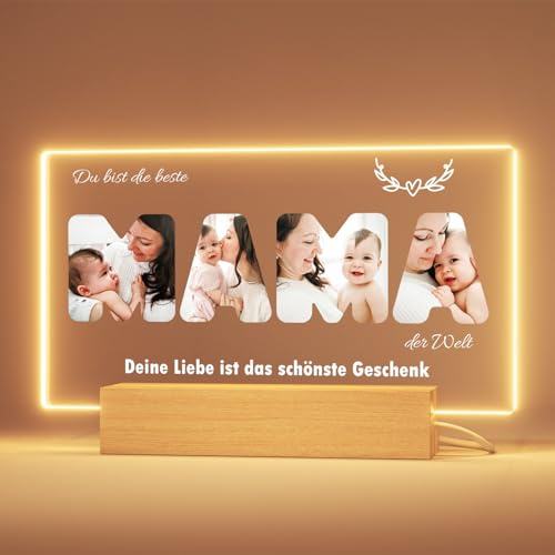 Greatminer Personalisierte Geschenke Mama, Muttertagsgeschenk, Bilderrahmen mit Foto und Text, Geschenke für Mutti zum Muttertag Geburtstag Weihnachten