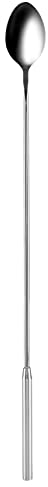 Steel Cocktail Stainless Merial Fashionable Long Handle 12 Inches Extra Long Handle Spoons, Pe Mixing Spoons Long Comtable Sturdy Steel Cocktail Stainless Merial
