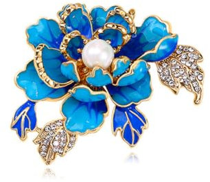 Pfingstrose Blume Brosche Vintage Perle Brosche Lady Öl Tropf Legierung Corsage Elegante Blume Perle Brosche Bankett Hochzeit Exquisite Schmuck Geschenk Geeignet für weibliche Freunde