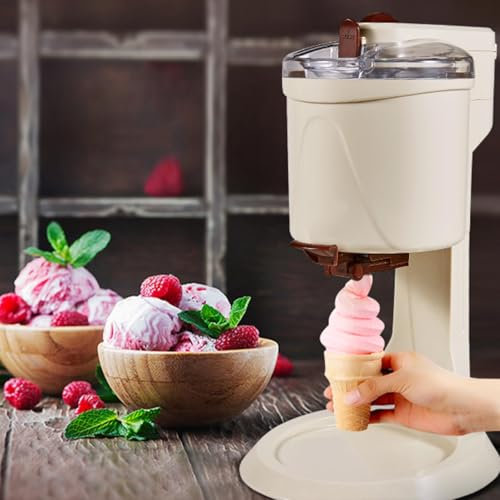 GLDWEY Heladera con Bol de congelación de 1L para Hacer Helados en Gran Potencia Desmontable y facil de Limpiar Helados caseros Sorbete y Yogur