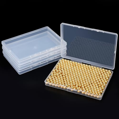 Segbeauty Sortierbox, 4 Stück 15.5 * 11.2 * 1.7cm Flache Aufbewahrungsbox, Sortierbox mit Deckel, Fotoaufbewarungsbox, Kunststoffboxen für Haarseil, Karten, Büroklammer