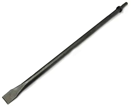 Phyxlyn Raspador de 3/4 pulgadas de ancho y 18 pulgadas de largo, cinceles planos de aire neumático con cuello redondo para cincel de hormigón y azulejos, herramienta de brocas de astillado de