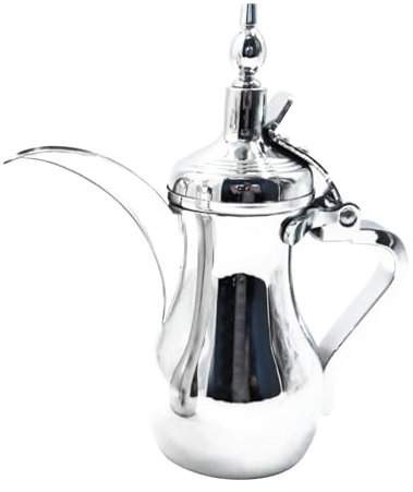MagiDeal Caffettiera araba, caffettiera Leggera, teiera, caraffa per caffè di Lusso Decorativa, bollitore per Il tè per la casa, Regalo di inaugurazione della, 12oz Argento