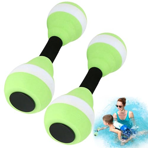 Manubri per esercizi acquatici – 2 manubri per aerobica in acqua, attrezzature per il nuoto e il fitness, in schiuma EVA, per piscina, fitness acquatico, bilancieri e esercizi di aerobica in acqua