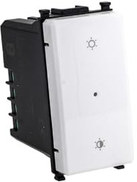 Pulsante Dimmer Connesso Smart WiFi, Compatibile con Vimar Plana, Colore Bianco, App Tuya, 220V Max 150W, Con Funzione Deviatore Invertitore