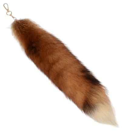 Generisch Fuchsschwanz Anhänger,Extra Groß Schlüsselring,Fell Schwanz Keychain,Tasche Zusätze Tasche Anhänger Auto Dekoration Weich Flaumig etwa 40cm