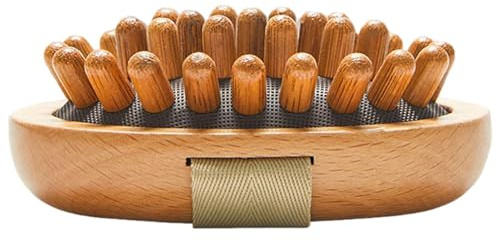 Luftkissen-Meridianbürste - Naturbambus-Massagegerät, ergonomische | Körperbürste | weiche -Borsten mit stimulierender Wirkung, langlebige Kopfhaut- und Rückenmassagebürste für Wellness und Ents