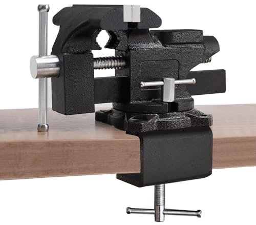 6” Heavy-Duty Bench Vice, Bench Vise with 360° Swivel Base, vice for Workbench with Heavy Duty Forged Steel Construction, Portable Vices for Workbench, Woodworking, Home Workshop and DIY Jobs