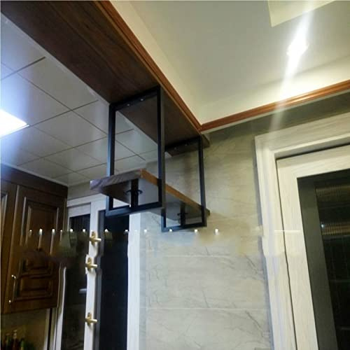 OOPDNEGAK Portabicchieri da Vino A Parete - Portabottiglie in Legno Massello Soffitto, Portaoggetti Sospeso Vintage, Portaoggetti Decorativo Parete, Portavasi Sospeso per Esterni(B,100 * 30 * 50cm)
