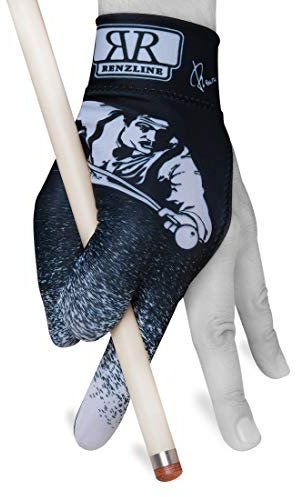Longoni Renzline Billardqueue-Handschuh, für Linke Hand, Weiß/Schwarz