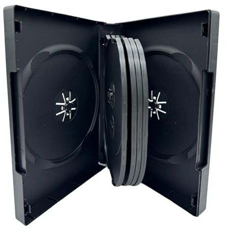 1 X Dragon Trading Black 10 Disc CD DVD Blu Ray Disc Case With 33mm Spine And Outer Plastic Sleeve For Artwork