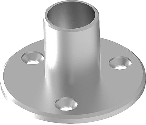 Sellon24® Edelstahl Bodenflansch Bodenanker Rundrohr Ø 42,4 mm Geländer Pfosten Flansch Rohr Edelstahlrohr Träger Rohrflansch Ronde Bodenflansch zum Einkleben Halter Pfostenhalter V2A 1946.242