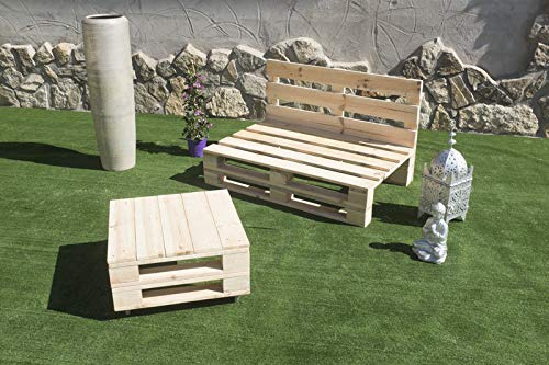 Palets Talavera Conjunto 1x Sofa Palet 120cm x 80cm 1x Mesa 80cm x 48cm Lijado Y Cepillado -Interior/Exterior Nuevo-Natural