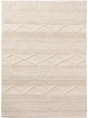 benuta Pure Wollteppich Alva - 100% Wolle handgewebt - Rechteckig & im Style: Berber, Traditionell, Natural Living - Pflegeleicht für Wohnzimmer Schlafzimmer | Cream | 200x300 cm