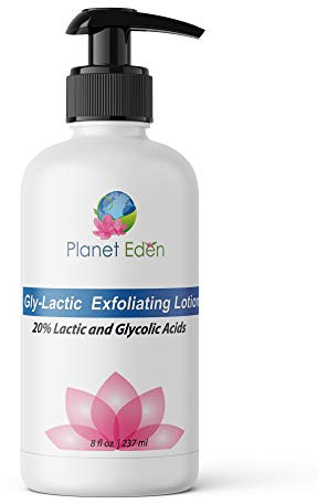 Planet Eden 20% Gly-Lactic Face and Body Skin Cream Lotion - 10% Glycolic and 10% lactic Acid for Exfoliation (8 oz)