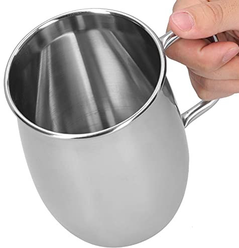 Boccale da birra in acciaio inossidabile con manico Thik, boccale da birra grande da 34 once/1000 ml Tazze da caffè Tazza da caffè per bevande calde o fredde