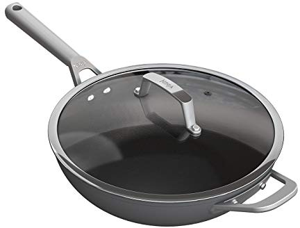 Ninja Foodi ZEROSTICK C30928EU Wok 28 cm, Hard Anodized Aluminium, Non-Stick Coating, Induction Compatible, Dishwasher Safe, Grey