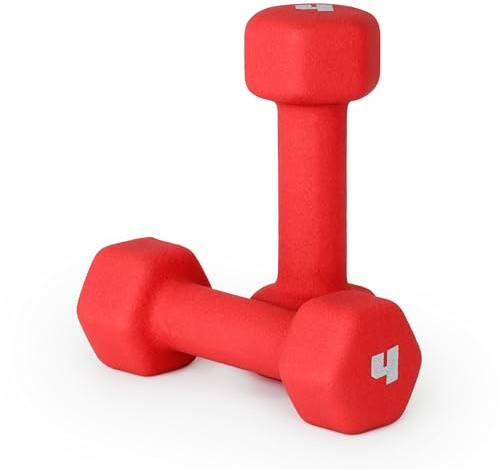CAP Barbell Neoprene Dumbbell Weights, 4 lb Pair, Cranberry