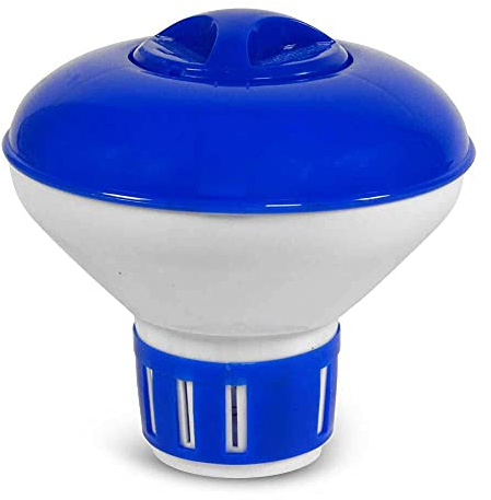 Dosierschwimmer Mini faltbar für 20g Tabletten - Verstellbarer Stellring - Chlor Brom Sauerstoff - Ø 12 cm kompakt für kleine Pools