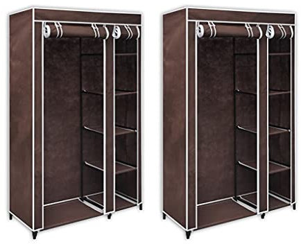 TEWTX7 Faltschrank Kleiderschrank 2 STK, Mehrzweckschrank mit Mehreren Fächern, Campingschrank, Standrschrank, Stoffschrank, Einfacher Zusammenbau, Stahlrohr Rahmen, 110x45x175 cm