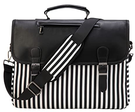 RAVUO Laptop Handtasche Damen, Wasserdichte 15.6 Zoll Laptoptasche Elegant Aktentasche Arbeitstasche für Büro Reisen,Schwarz