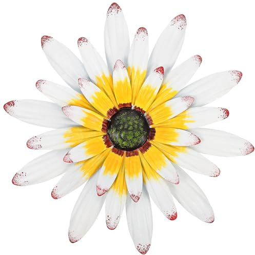 DECHOUS Home Decor Metal Flowers Wall Decor Outdoor Wall Art Decor Daisy Sunflower Metal Fence Art Wall Sculptures for Indoor Outside Garden Patio Wall Decorations Home Decoration