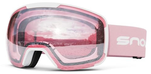 Snowledge Occhiali da sci e neve, unisex, con doppia lente, protezione UV al 100%, rivestimento anti-appannamento, occhiali da snowboard per sci e snowboard