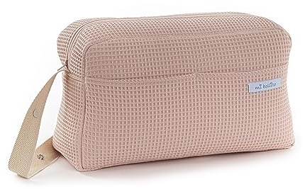Mi Bollito – Borsa per passeggino. Borsa organizzatrice pratica, elegante e multifunzionale di grande capacità. Prodotto fabbricato in Spagna. (Rosa pastello)