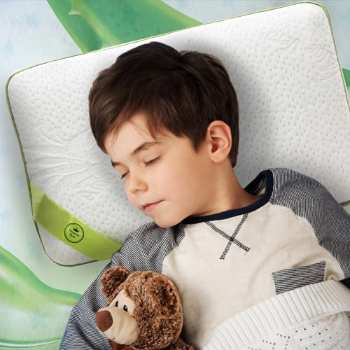 SAMPUR Kinderkissen | Memory-Schaum mikroperforiert & Aloe Vera | Bezug hypoallergen und waschbar