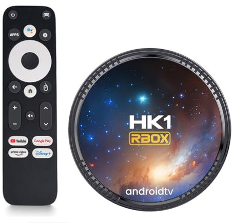 CHROX Android TV Box 13.0, 2024 HK1 RBOX K8S 4K Wi-Fi 6 4GB RAM 64GB ROM, TV Box Android RK3528 Quad-Core 2.4G/5G Wi-Fi Bluetooth 5.0 USB 3.0 Smart Tv Box,4GB+32GB