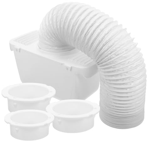 Indoor Dryer Vent Connector Kit for Clothes and Drum Dryers, Plastic | Replacement Part, Lint Collection and Water Collection, Easy Cleaning, White Finish