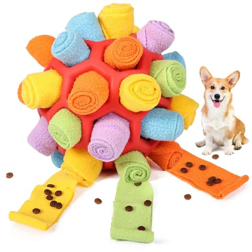 Voarge Palla da annusare per cani, Giocattolo da annusare, Addestramento slow food, Gioco per cuccioli resistente ai morsi, Giocattolo per l'intelligenza, Palla alimentare, Addestramento odori per can
