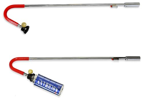 Kochmann Unkrautbrenner 84cm - Effektiver Unkrautvernichter mit Piezozündung, regulierbarer Flamme bis 1000 °C, inkl. Grillanzünder-Funktion – Gasbrenner für mühelose Unkrautbekämpfung