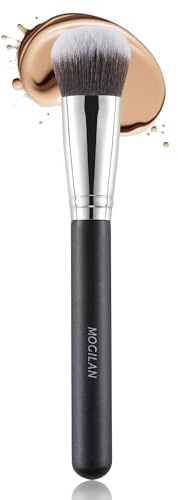 MOGILAN Foundation Brush – Dense Flat Top Makeup Brush for Cream & Liquid Powder Foundation, Blending, Contour, Blush, and Flawless Face Application