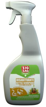 Zig Zag Disabituante Rettili Scorpioni Gechi e Lucertole, Repellente Natural, per Ambienti Domestici e Industriali, 750 ml