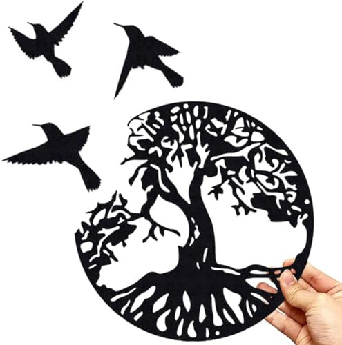 Baum des Lebens Wandkunst Wanddeko,Metall Baum des Lebens Wanddekoration,Metall-Wandschild für Geschenk Geschenk Innen Außen Garten Haus Dekoration,11.8 * 11.8in