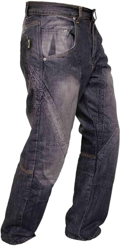 Rider Protec® Men's Motorcycle Jeans Aramid Protective Linning Motorbike Denim Jeans Riding Pants with Removable Armour Biker Trousers for Men