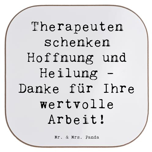 Mr. & Mrs. Panda Untersetzer für Gläser Spruch Therapeut Dankeschön - Geschenk, Tasse, Hingabe, liebevoll, Tischschoner, Patienten, Danke Sagen, gläseruntersetzer, Aufmerksamkeit, Ergotherapeuten
