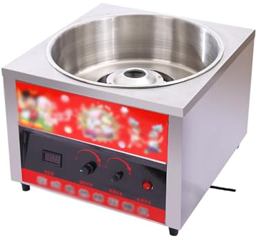 1000W Commercial Electric Automatic DIY Sweet Cotton Candy Maker Stainless Steel Cotton Sugar Floss Machine Retro Vintage Candy Maker
