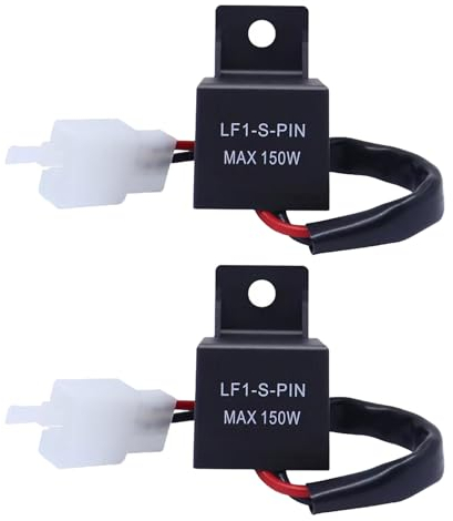 GERUI 2 Stück Blinker Relais,12V Motorrad 2 Polig, Universal Blinkrelais Lastunabhängig, Blinkfrequenzkontroll Relais, LF1-S-PIN Max150W Blinkerrelais für Motorrad Blinker Blinker (12V 2 Polig)