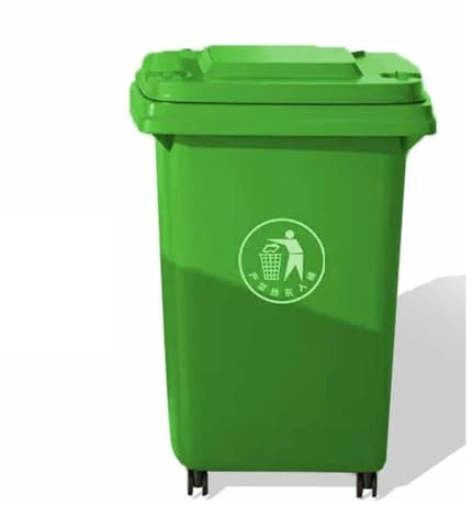Bote de basura grande for exteriores con ruedas y tapa, 30L, 50L, 100L, 120L, bote de basura de cocina grande for porche, Patio trasero, terraza(Green,30L)