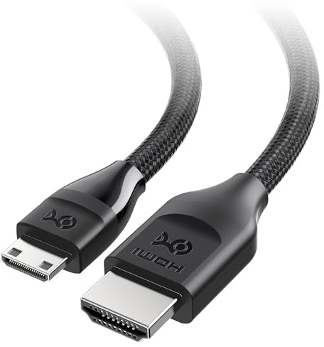 Cable Matters 48Gbps 8K Mini HDMI auf HDMI 2.1 Kabel, 2m | 8K@60Hz / 4K@240Hz, HDR, DSLR-Kameras, Camcordern, tragbaren Bildschirmen/Monitoren und Raspberry Pi Zero