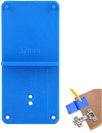 Topfscharnier Schablone, Bohrschablone Lochreihe, Topfscharnier Bohrschablone, Blau Lochreihenschablone, Montageplatten Ankörnschablone, Für 40 Mm Tür- Und Schrankscharniere (Blau)